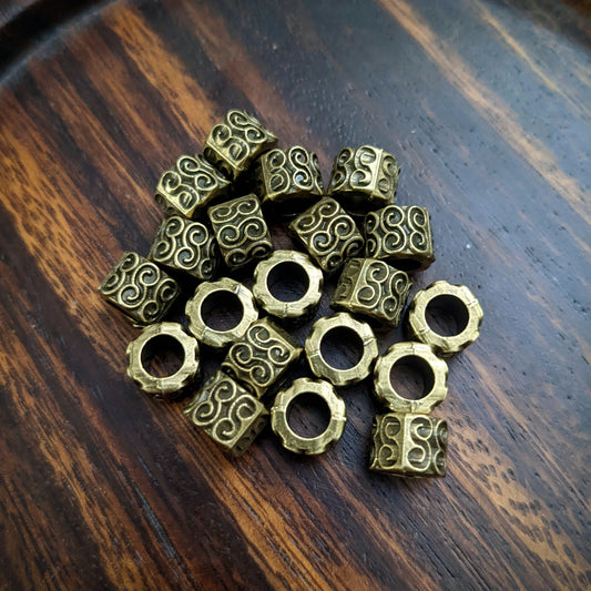 Metal spiral beads brass