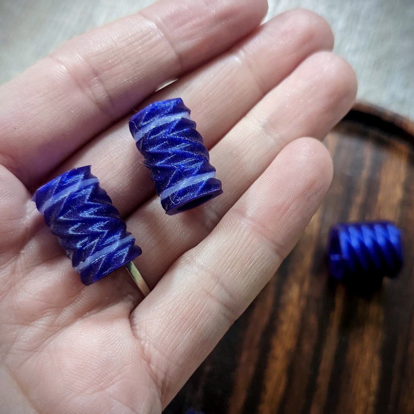 Beads for dreadlocks 3D print purple