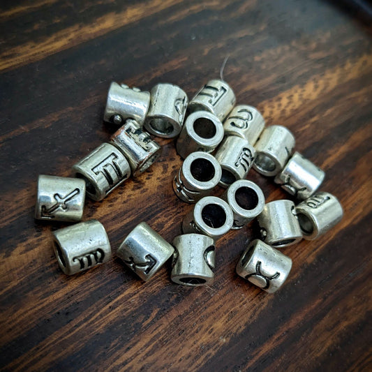 Metal horoscope beads