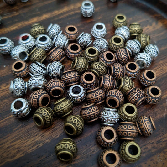 Metal polka dot beads