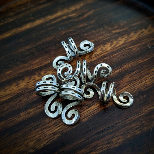 Metal double spiral beads
