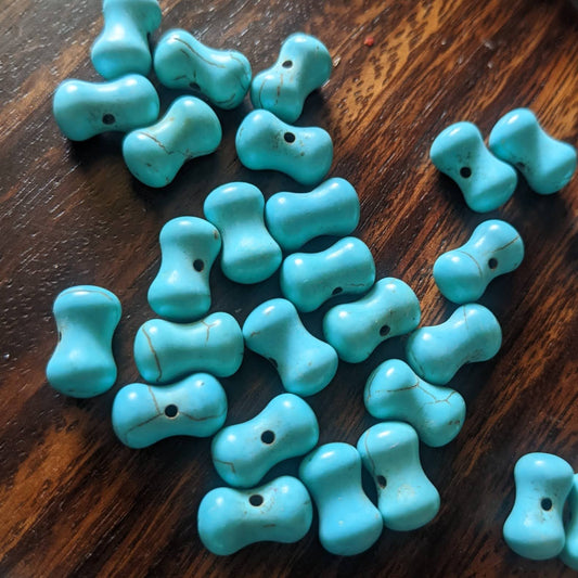 Turquoise dumbbell beads
