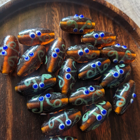 African "krobo" oval beads