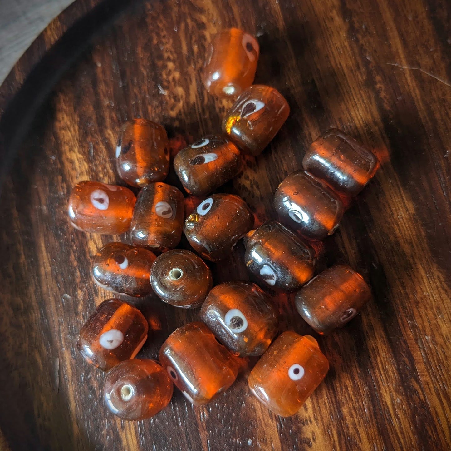 Korálky z vinutého skla válečky oranžové