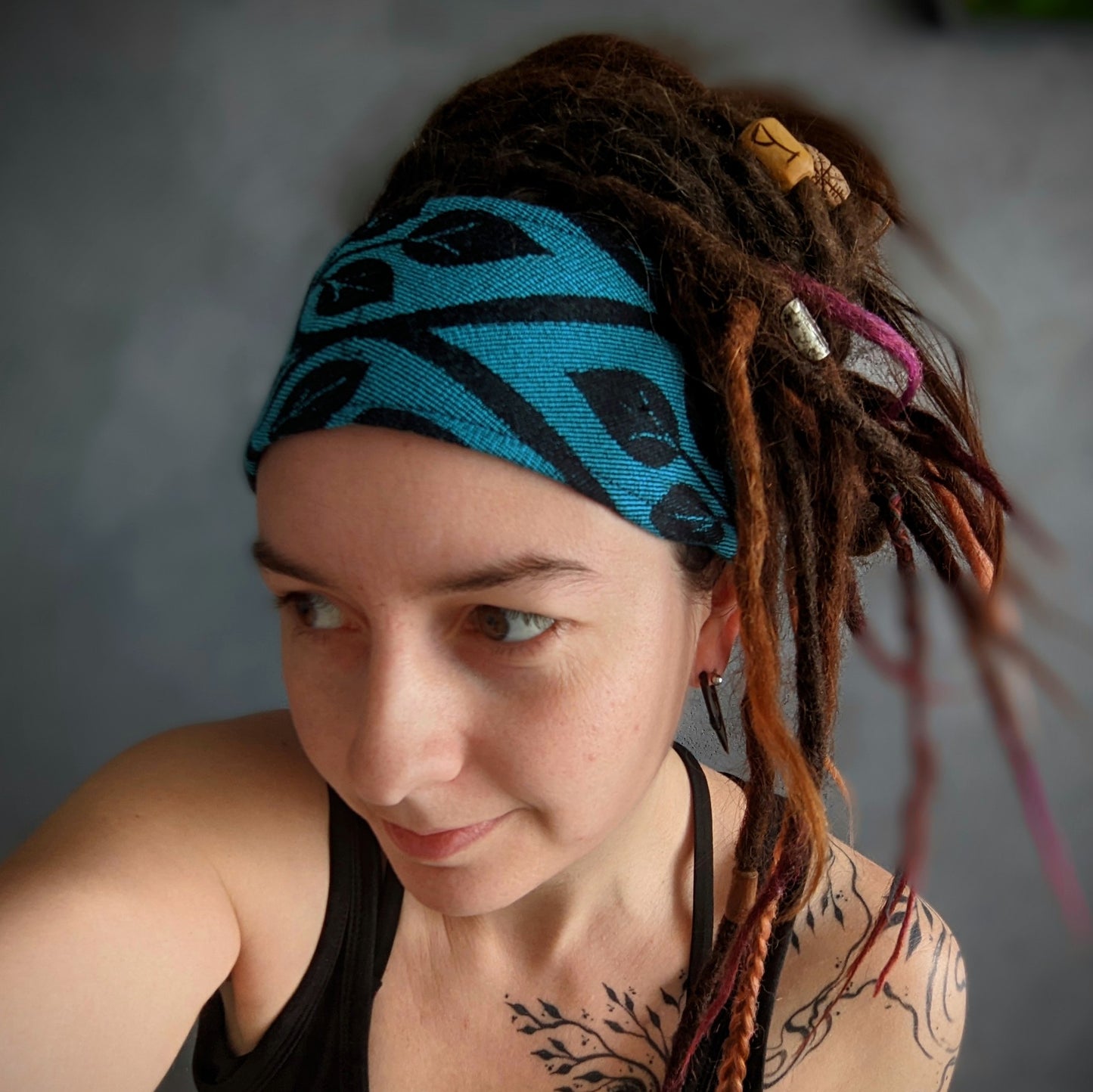Šátková čelenka La vita modrá (tenká)