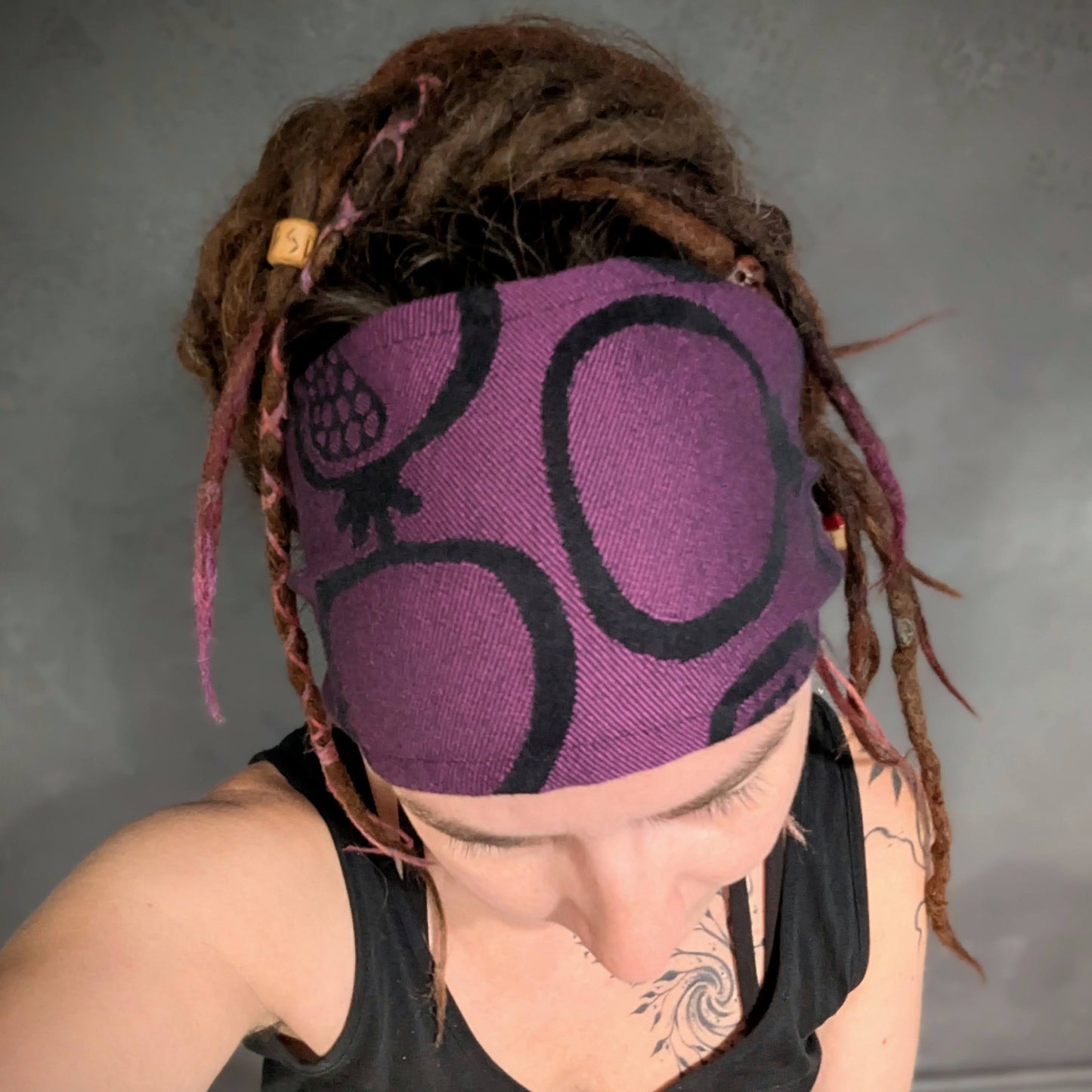 Scarf headband Pomegranate