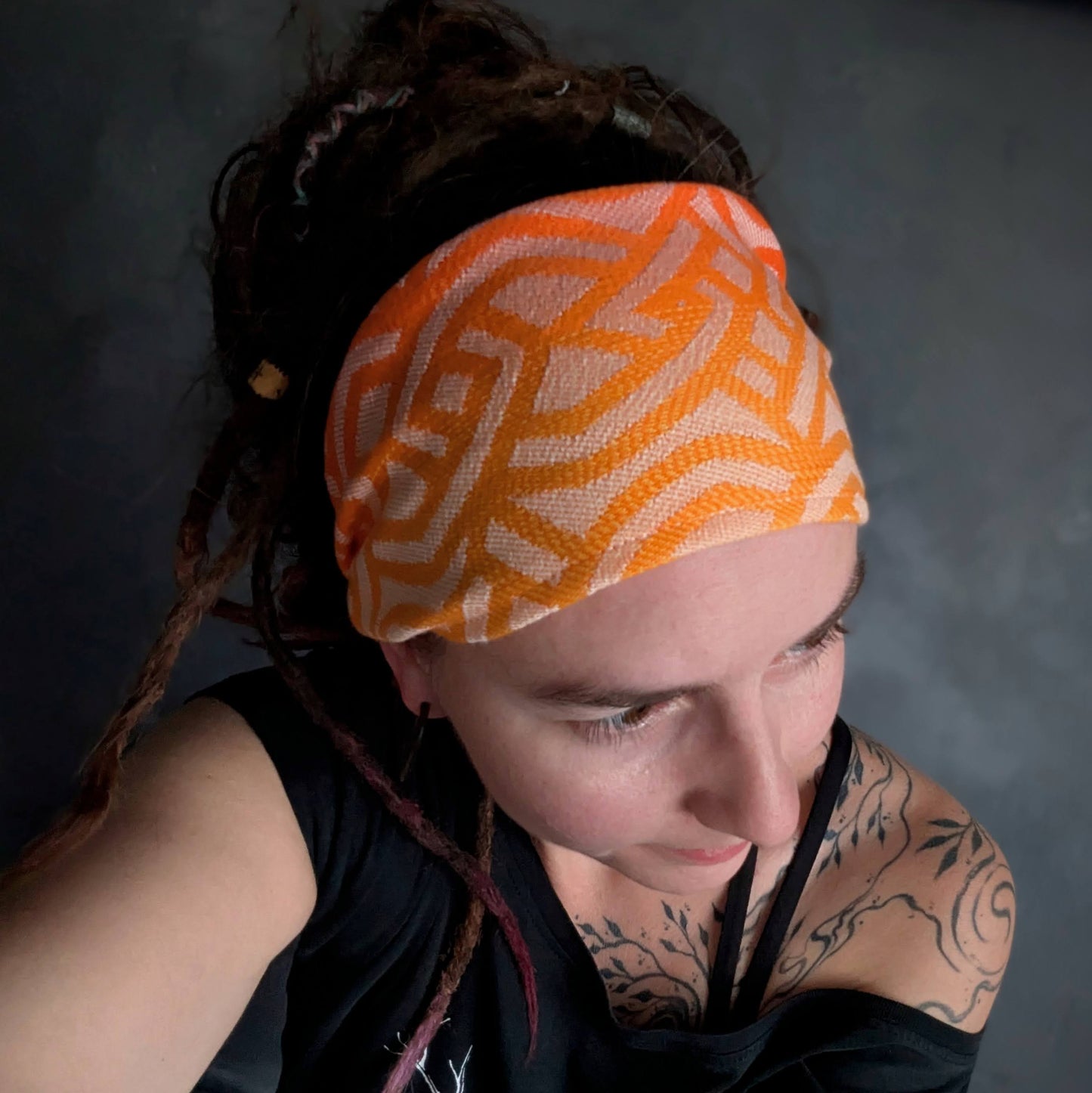 Šátková čelenka Braid žlutá