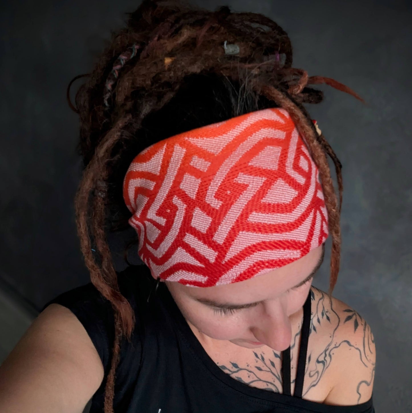 Šátková čelenka Braid oranžová