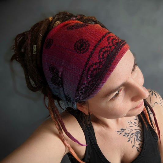 Scarf headband Rainbow lace