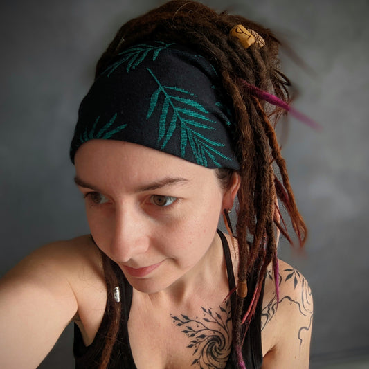 Scarf headband Fern black
