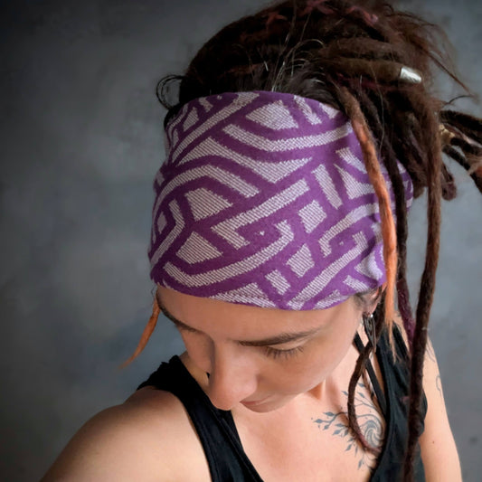 Šátková čelenka Braid fialová