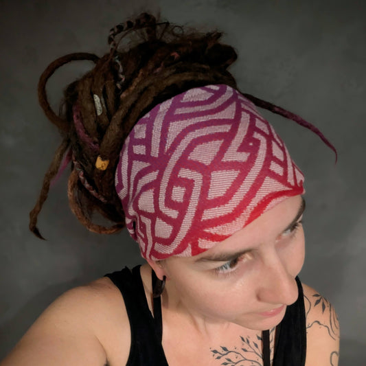 Šátková čelenka Braid červená