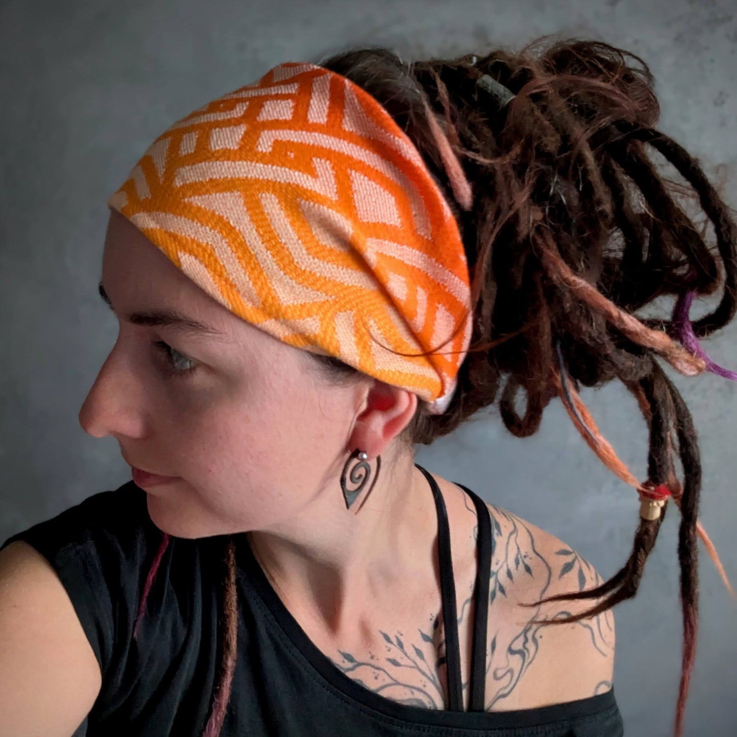 Šátková čelenka Braid žlutá