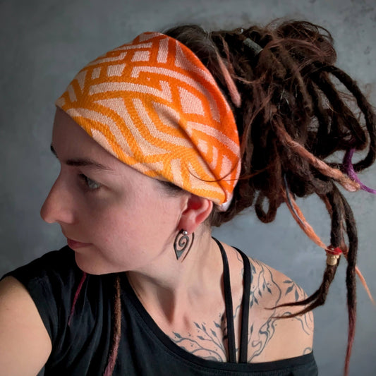 Šátková čelenka Braid žlutá