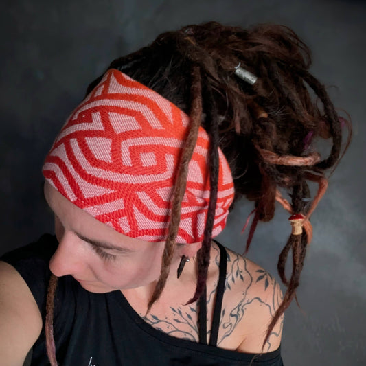 Šátková čelenka Braid oranžová