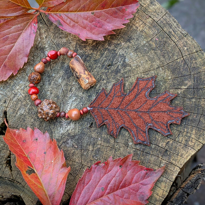 Dread bead toadstool with feather 1 (0.7 cm)