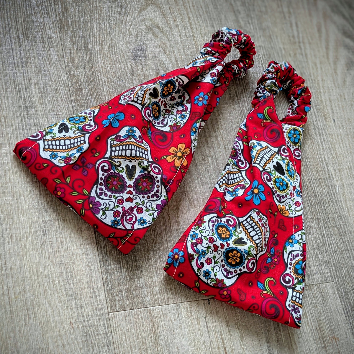Šátková čelenka La calavera (červená)