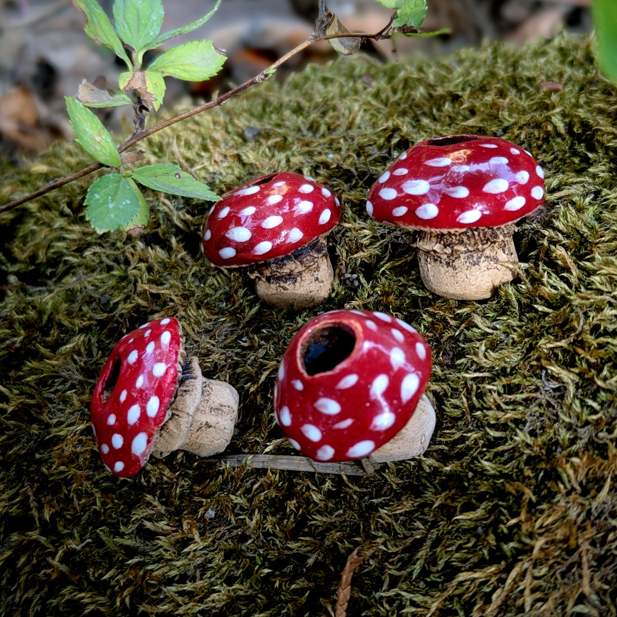Keramické korálky muchomůrka červená