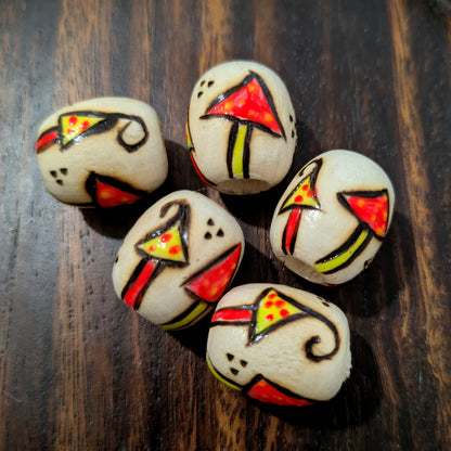 Korálek vypalovaný a barvený magické houbičky UV