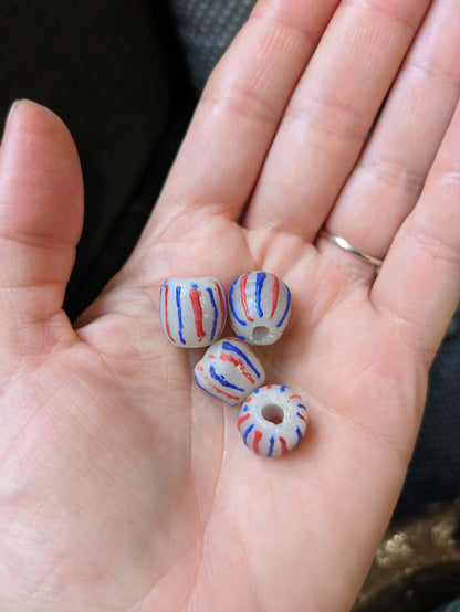 Africké "krobo" korálky oválky